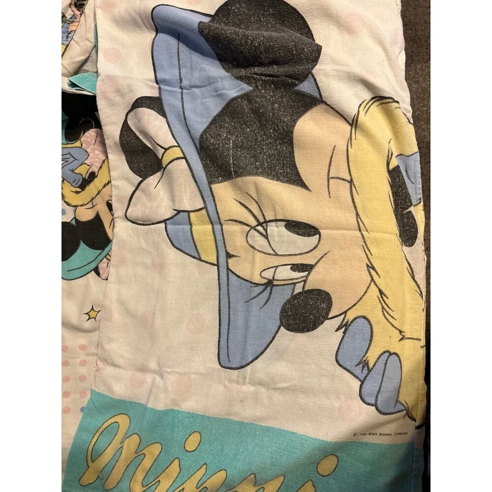 Walt Disney vintage Minnie Mouse fashion twin flannel sheet set